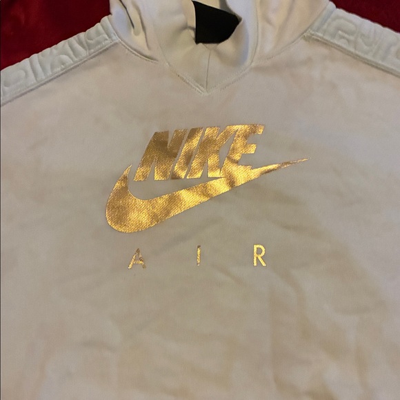 Nike Air Hoodie in White with Gold Accents - Picture 1 of 6